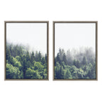 Sylvie Lush Green Forest on a Foggy Day Framed Canvas Set by The Creative Bunch Studio