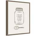 Kitchen Conversion Charts Gallon Tbsp by The Creative Bunch Studio Framed Canvas Wall Art Print