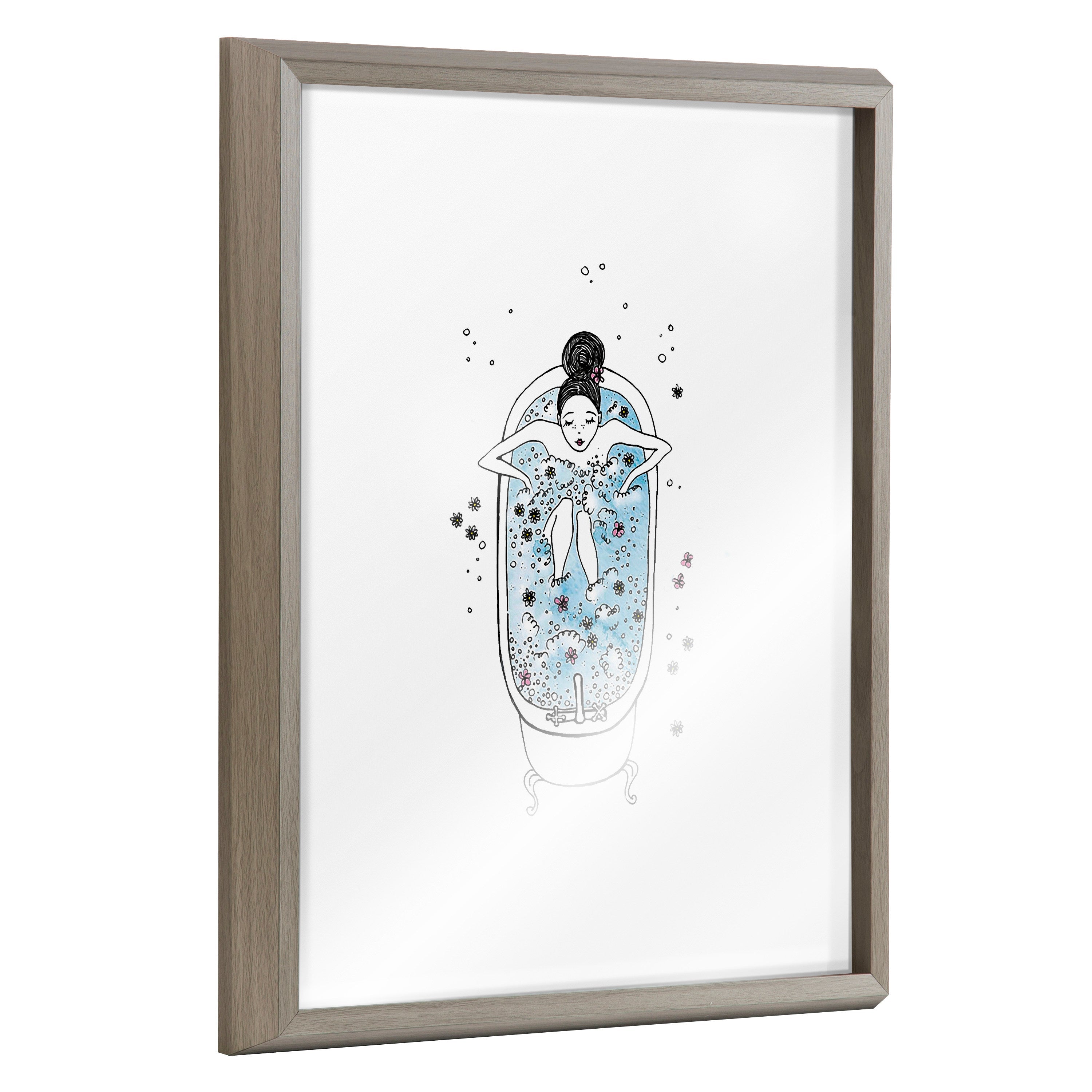 Blake Girl in a Bath Framed Printed Glass by Viola Kreczmer