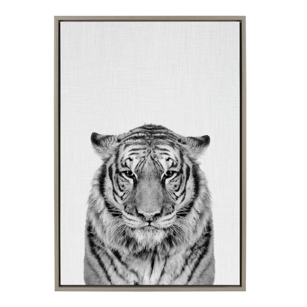Sylvie Tiger Framed Canvas by Simon Te of Tai Prints