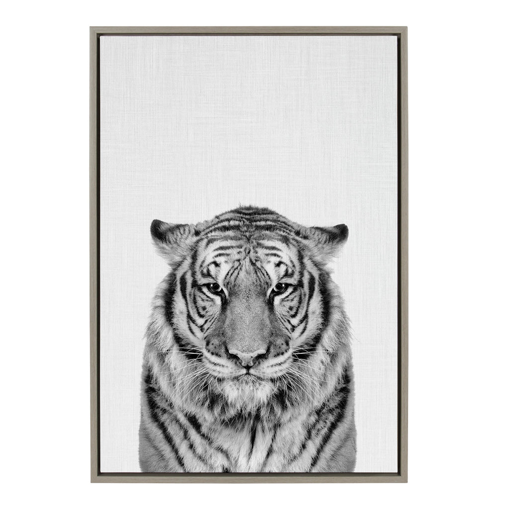 Sylvie Tiger Framed Canvas by Simon Te of Tai Prints