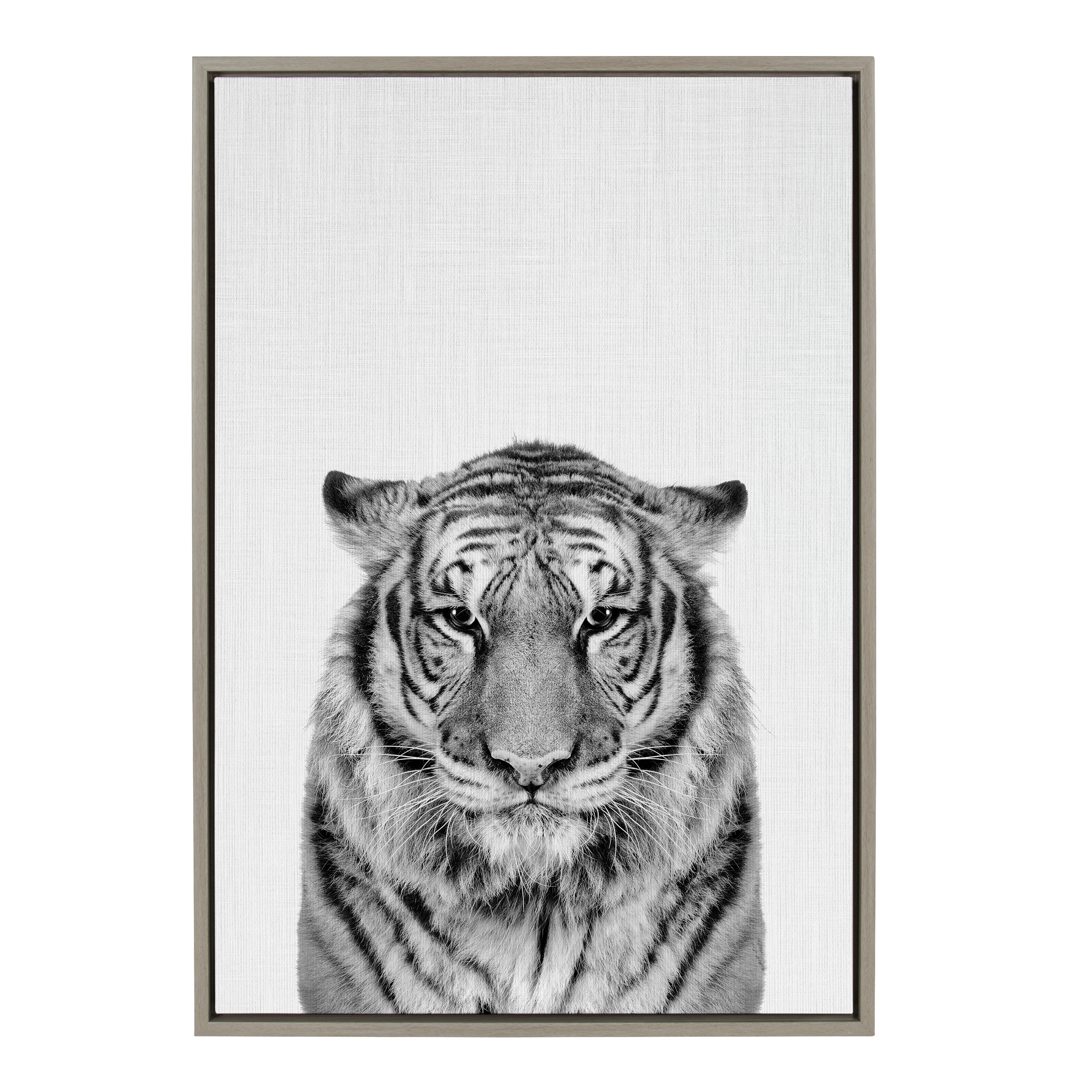 Sylvie Tiger Framed Canvas by Simon Te of Tai Prints