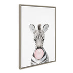 Sylvie Bubble Gum Zebra Framed Canvas by Amy Peterson Art Studio