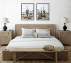 Sylvie Tall Saguaro Cacti Desert Mountain Framed Canvas Set by The Creative Bunch Studio