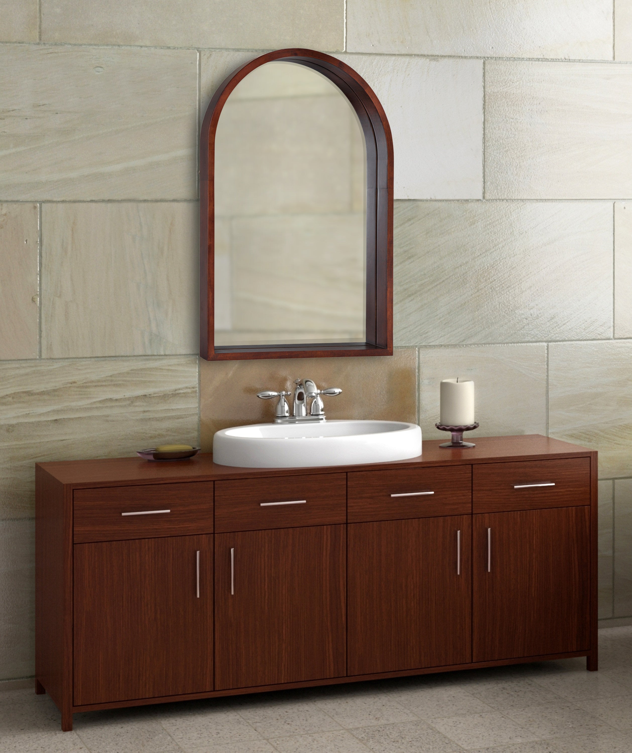 Hutton Wood Framed Arch Mirror
