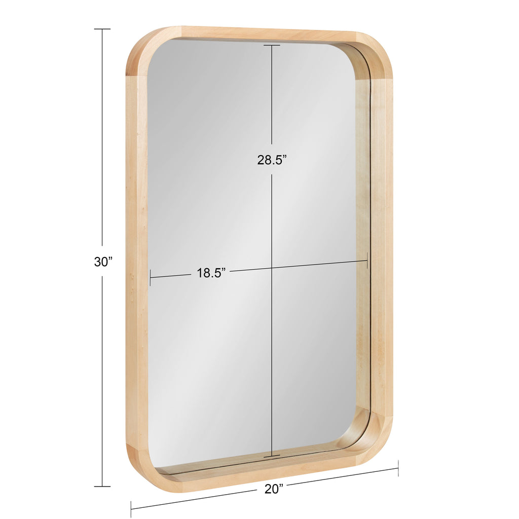 Hutton Wood Framed Radius Rectangle Mirror