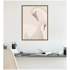 Swans Swimming by Alicia Abla Framed Canvas Wall Art Print