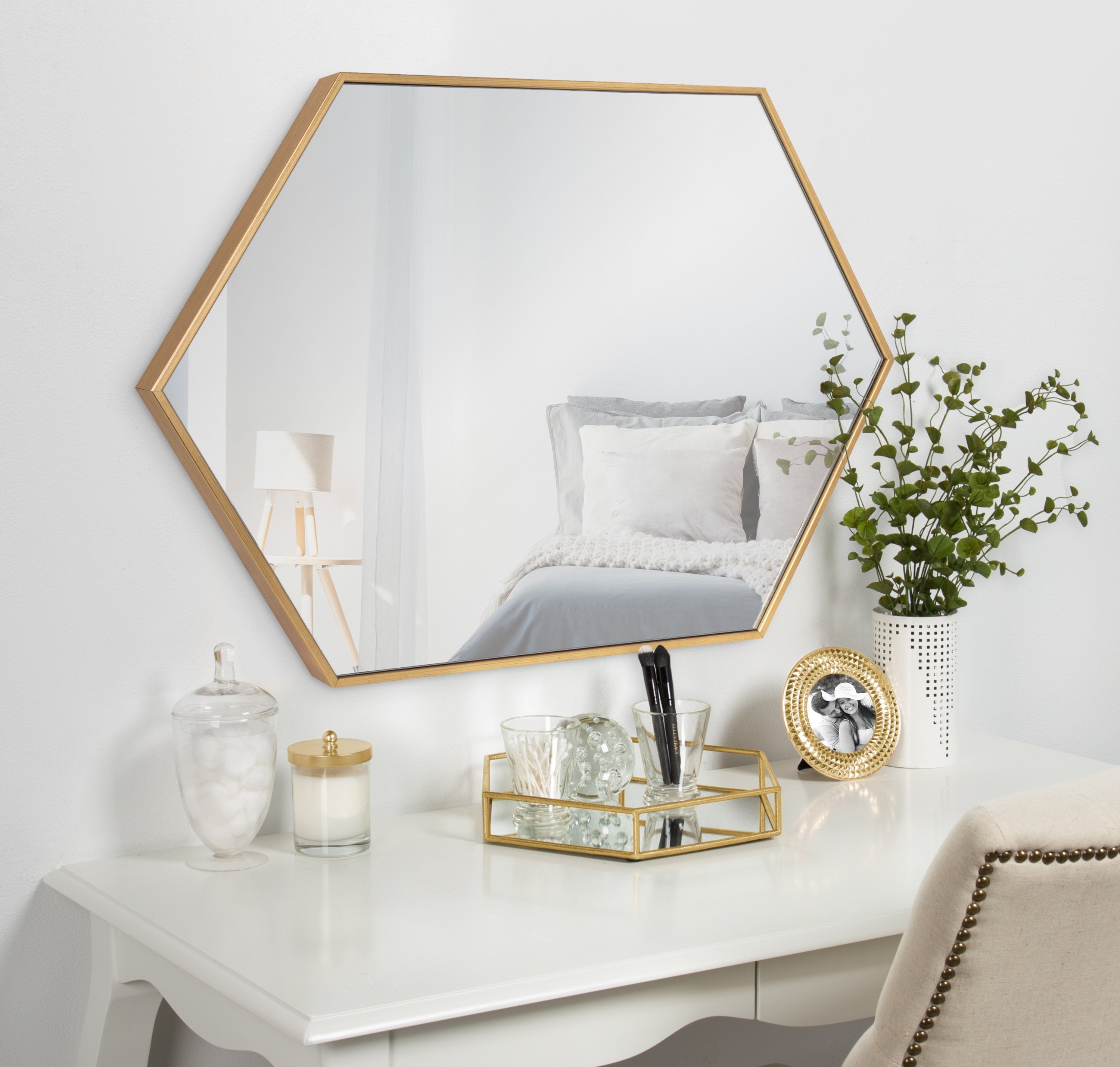 Rhodes Framed Hexagon Wall Mirror