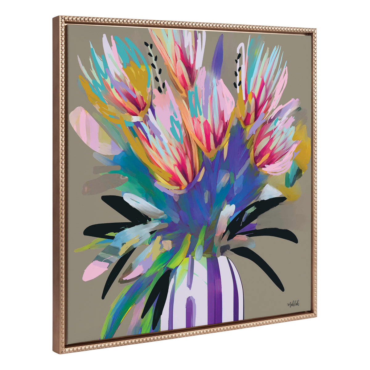 Sylvie Bright Flowers Framed Canvas by Inkheart Designs