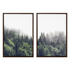 Sylvie Lush Green Forest on a Foggy Day Framed Canvas Set by The Creative Bunch Studio