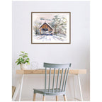 Sylvie Framed Canvas Vermont Snowy Bridge by Patricia Shaw