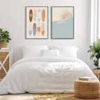 Sylvie Sea Breeze Board Pattern Framed Canvas by Hannah Beisang