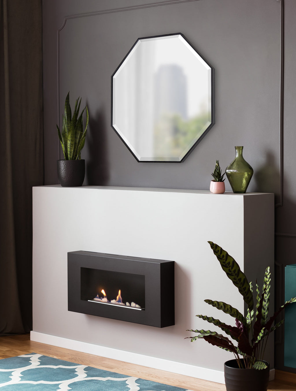 Rhodes Framed Octagon Wall Mirror