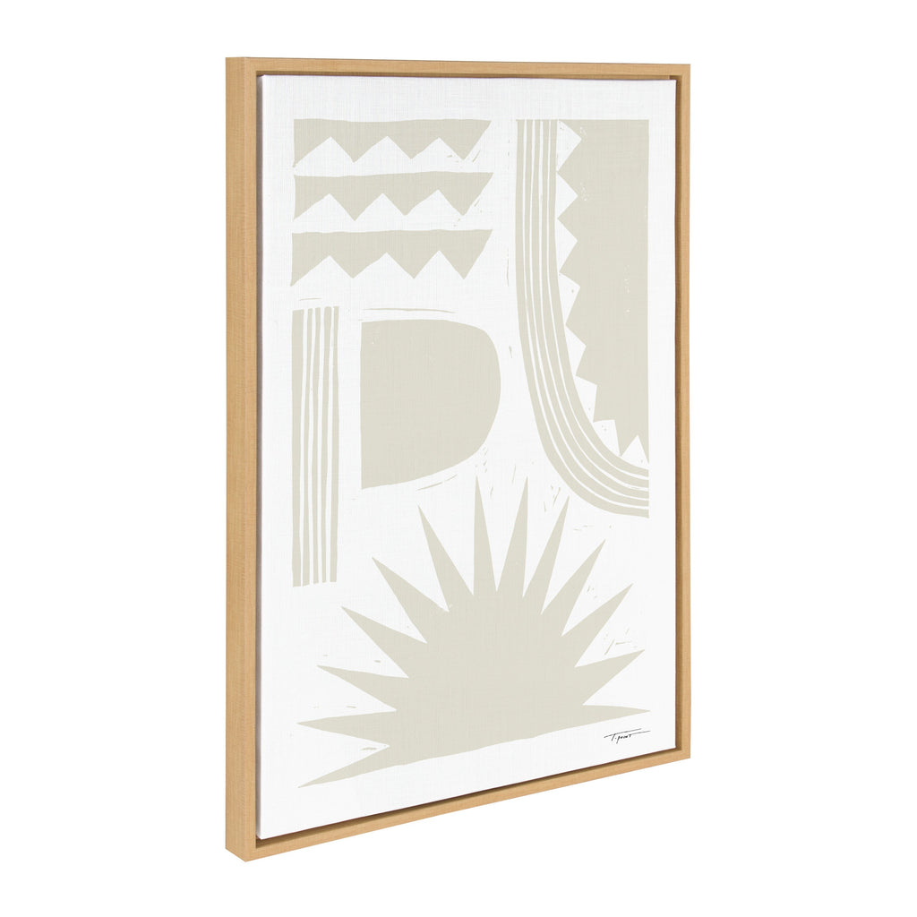 Sylvie Burst Neutral Framed Canvas by Statement Goods