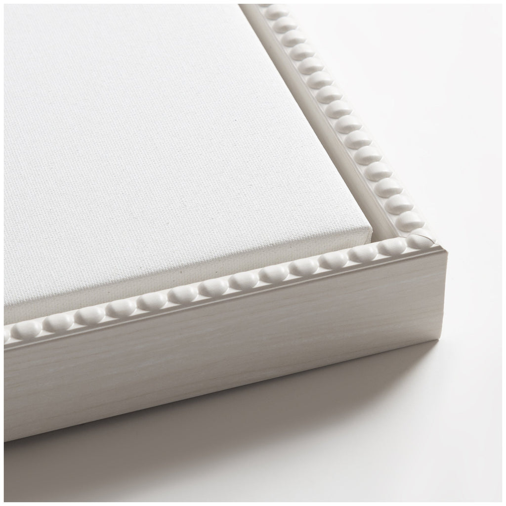 Sylvie Art Deco Herons Blue Framed Canvas by Carey Copeland