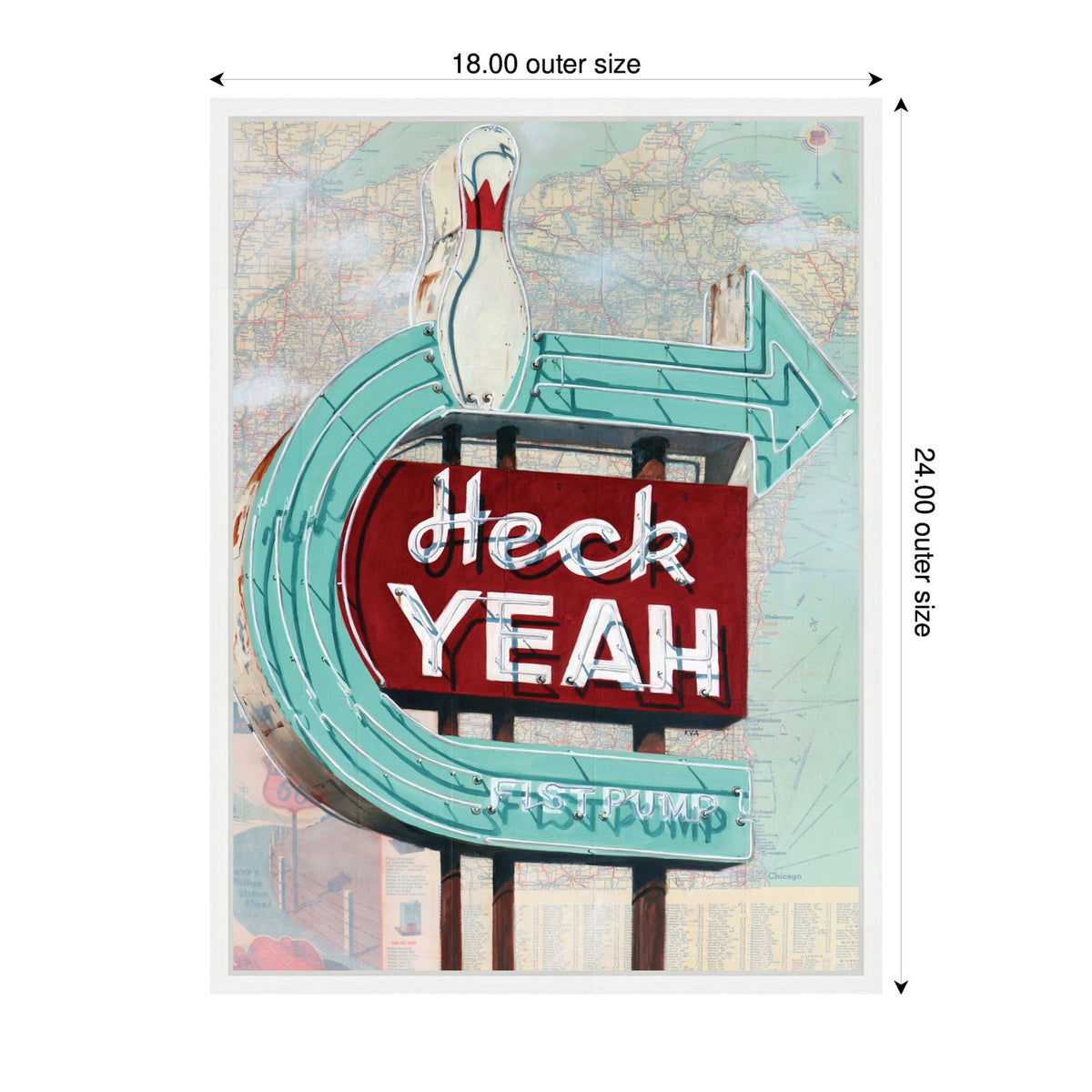 Heck Yeah by Krista V. Allenstein Framed Canvas Wall Art Print