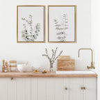 Sylvie Neutral Botanical Print No 3 and 4 Framed Canvas by The Creative Bunch Studio