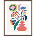 Framed Art Retro Whimsical Floral vase by Rachel Lee