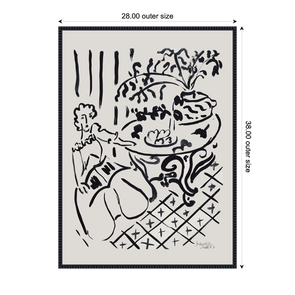 Fille assise a table 1947 Henri Matisse by Nostalgia Prints Framed Canvas Wall Art Print