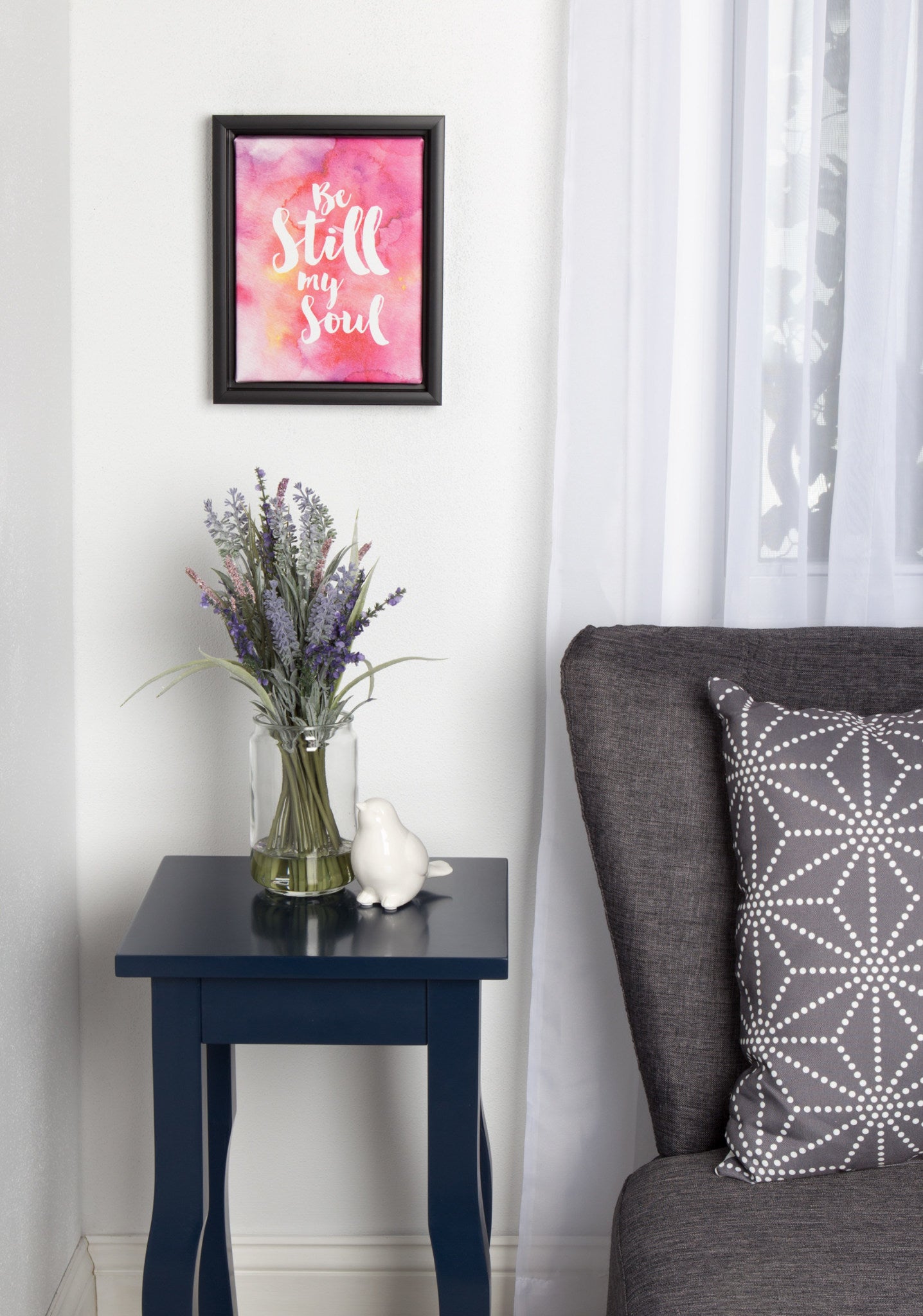 Sylvie Be Still My Soul Watercolor Art Framed Canvas