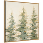 Sylvie Evergreen Trees Abstract Framed Canvas by The Creative Bunch Studio