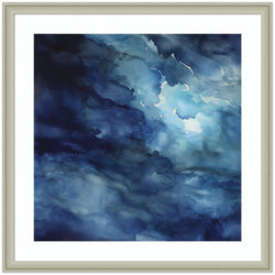 Framed Art Rich Blue Watery Abstract by The Creative Bunch Studio