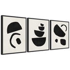 Sylvie Black Geometric Abstracts Framed Canvas Art Set by July Art Prints
