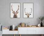 Sylvie Deer Color Framed Canvas by Simon Te of Tai Prints