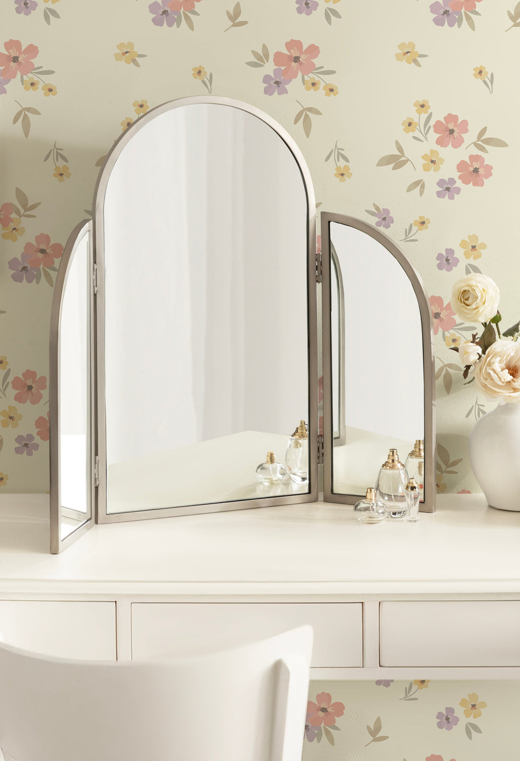 Amoli Tri-Fold Arch Metal Mirror
