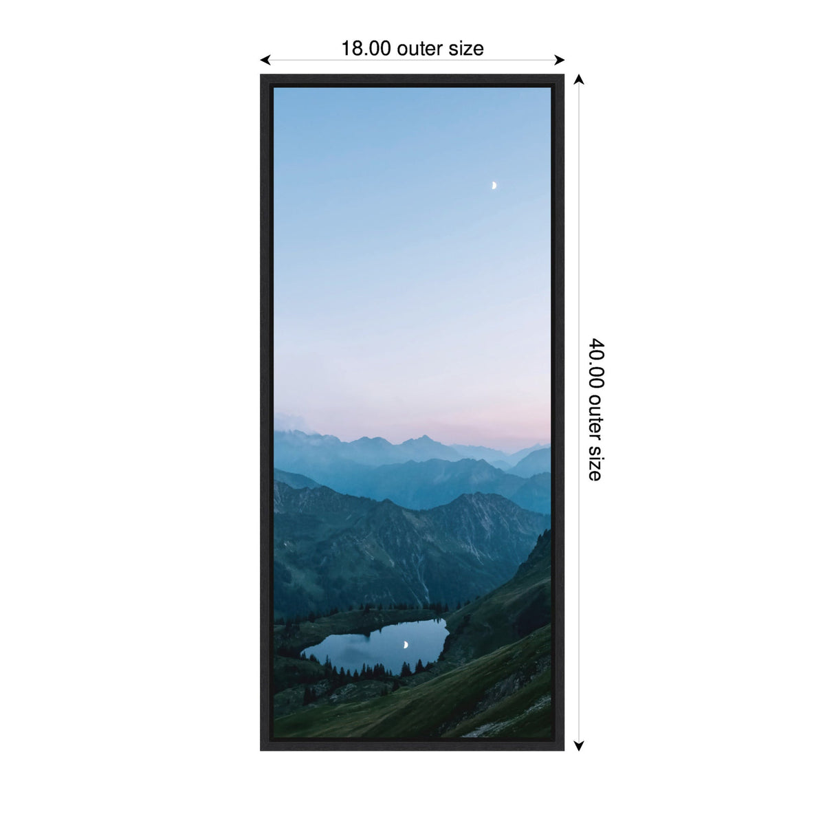 Sylvie Moonrise over the Mountain Lake in the German Alps Framed Canvas by Michael Schauer