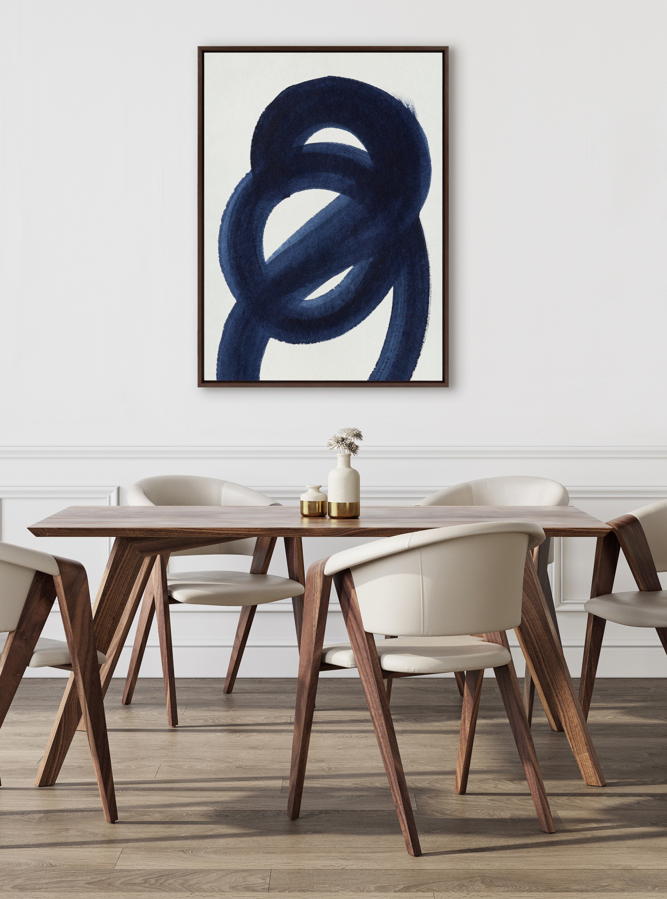 Sylvie Japandi 18 Framed Canvas by Rocket Jack