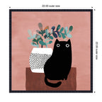 AR Black Cat No. 17 by Planet Cat Framed Canvas Wall Art Print