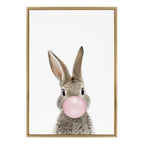 Sylvie Bubble Gum Bunny Framed Canvas by Amy Peterson Art Studio
