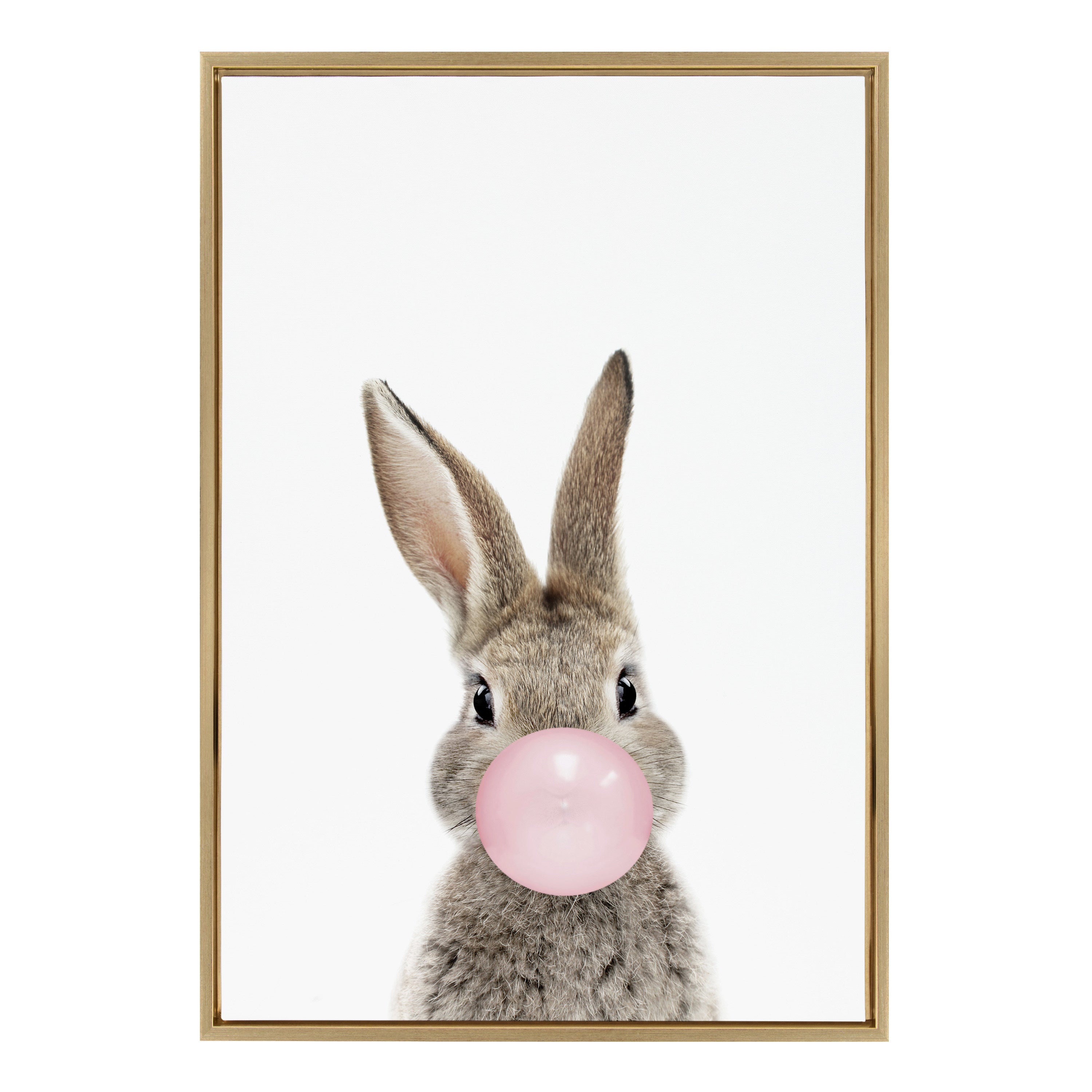 Sylvie Bubble Gum Bunny Framed Canvas by Amy Peterson Art Studio