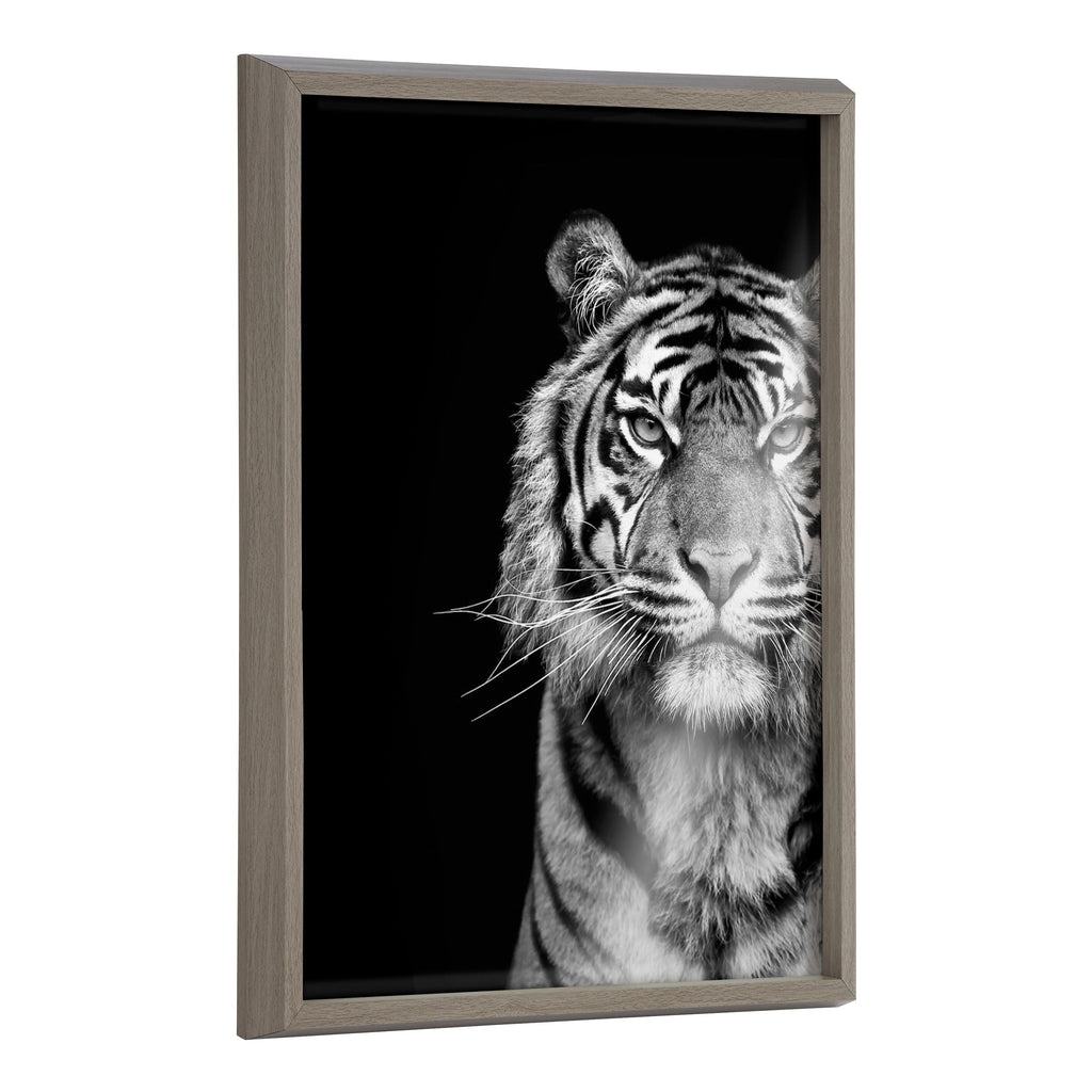 Blake Tiger Minimalist Animal Framed Printed Glass by The Creative Bunch Studio