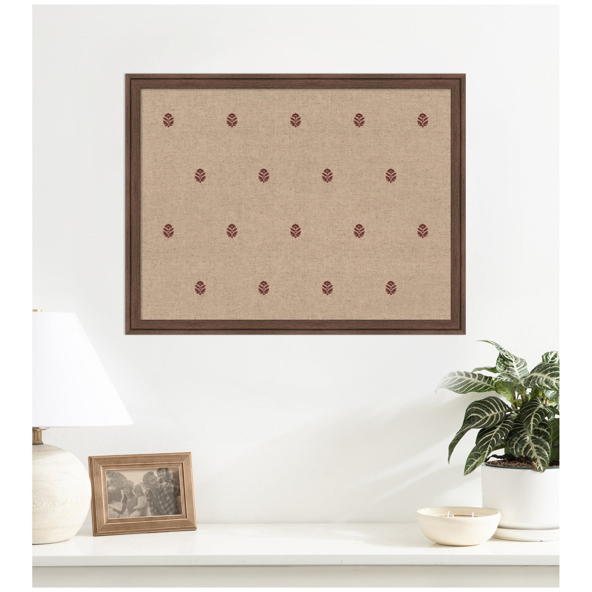 Pinboard Red Botanical Block Print