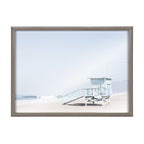 Blake Pale Blue Life Guard Tower Framed Printed Glass by Caroline Mint