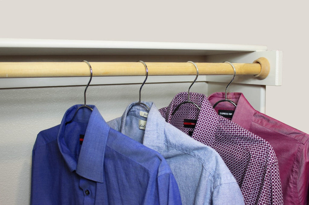 Standard Clothes Hangers with Pant Bar, Shoulder Notch & Slim Profile, Chrome Finish