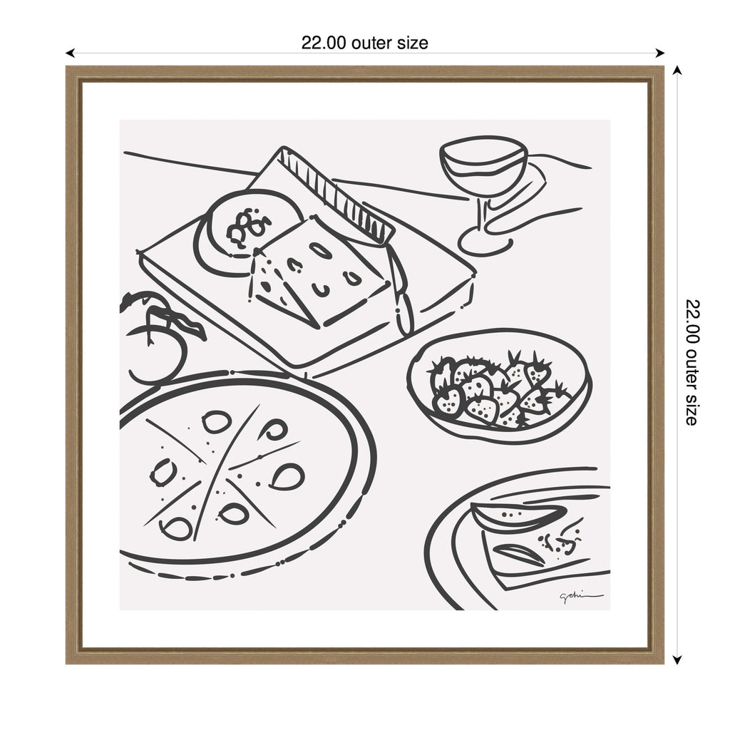 Dinner Club by Gabrielly Guedes Framed Canvas Wall Art Print