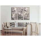 Wooded 1648 Antonie Waterloo Linen Panel 3 Piece Framed Canvas Wall Art Set by Nostalgia Prints