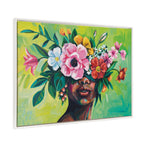 Sylvie Beaded She Chose to Flourish Framed Canvas by Rachel Christopoulos