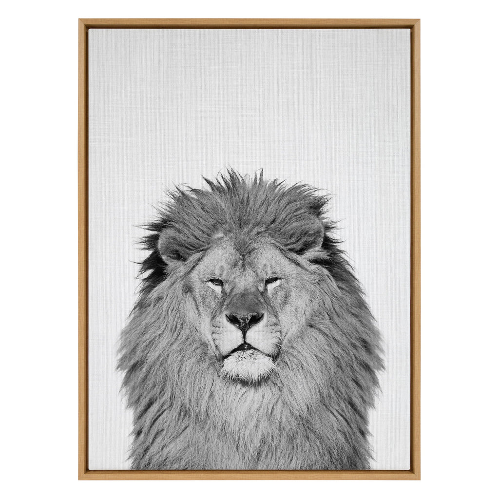 Sylvie Lion Framed Canvas by Simon Te Tai
