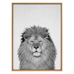 Sylvie Lion Framed Canvas by Simon Te Tai