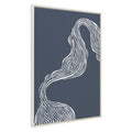 Sylvie Rich Blue Abstract River Framed Canvas by The Creative Bunch Studio