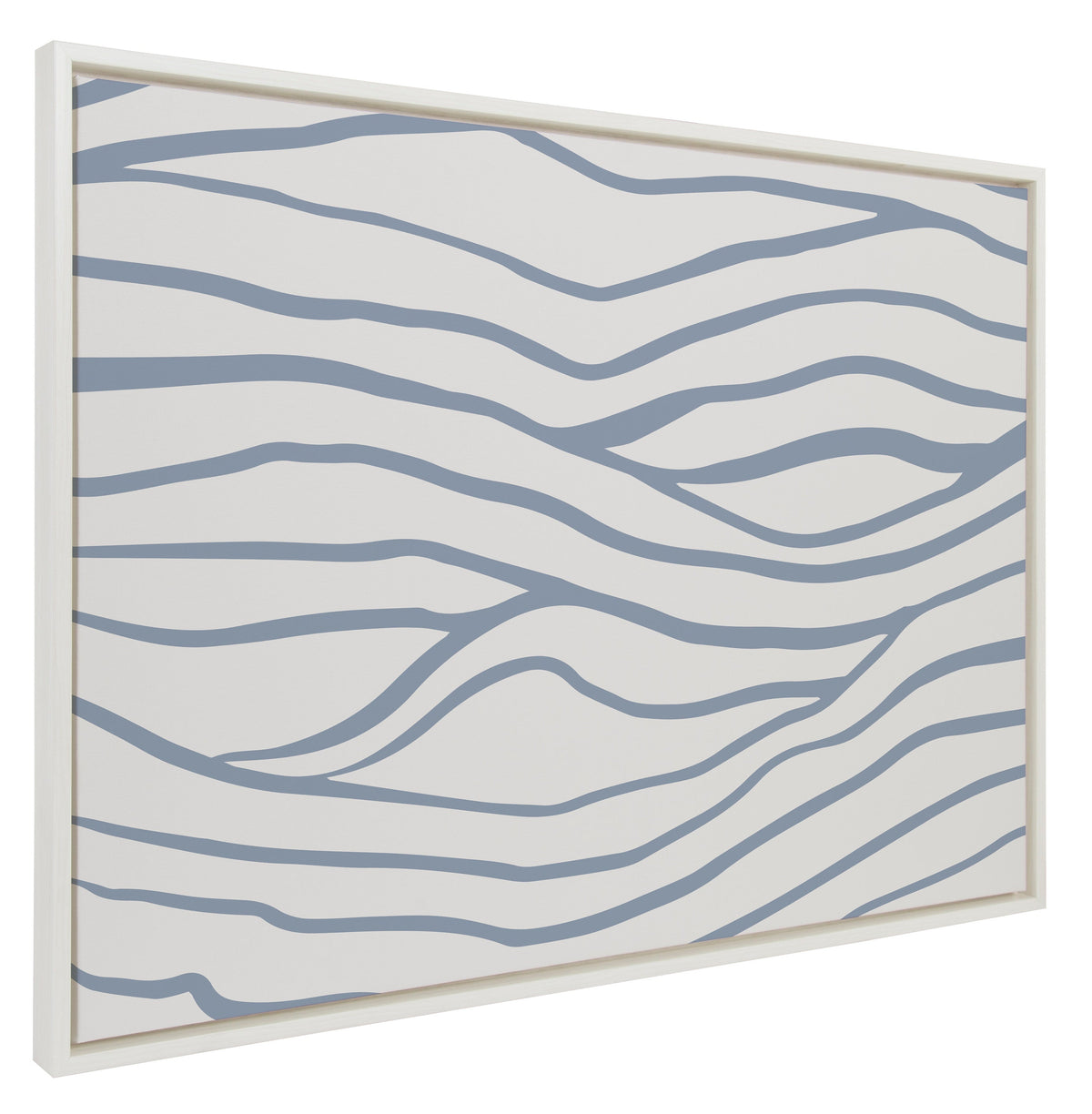 Sylvie Simple Elegant Coastal Waves Framed Canvas by The Creative Bunch Studio