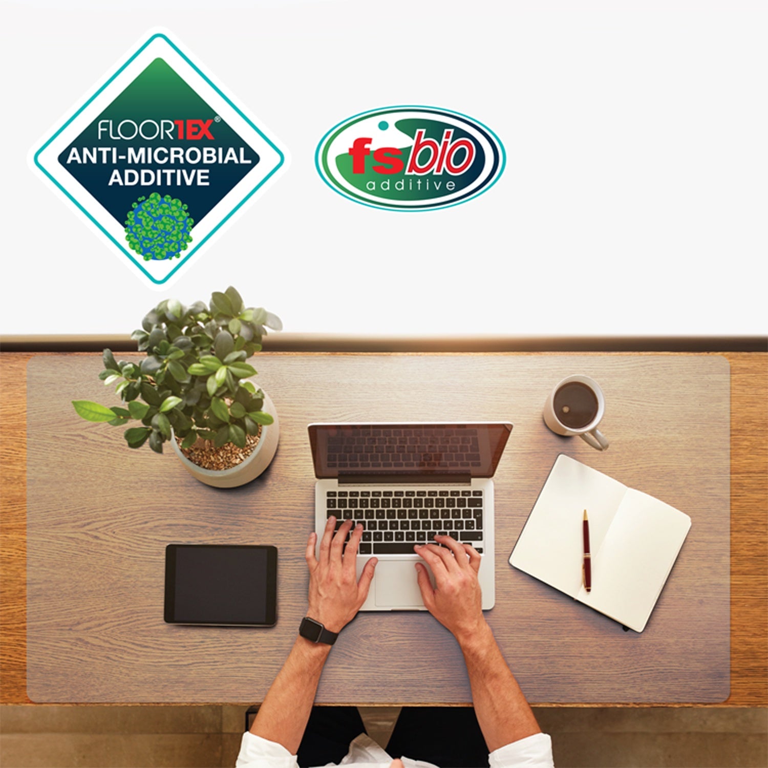 Desktex Anti-Microbial Vinyl Table Mat - 17 x 22