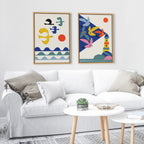 Sylvie Lighthouse Birds Framed Canvas by Rachel Lee of My Dream Wall