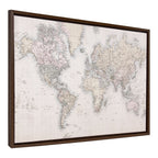 Sylvie Vintage World Map Framed Canvas by The Creative Bunch Studio