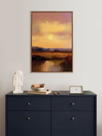 Sylvie Beaded Farm and Sun Framed Canvas by Mary Sparrow