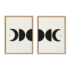 Sylvie Modern Geometric Moon Phases Framed Canvas Set by The Creative Bunch Studio